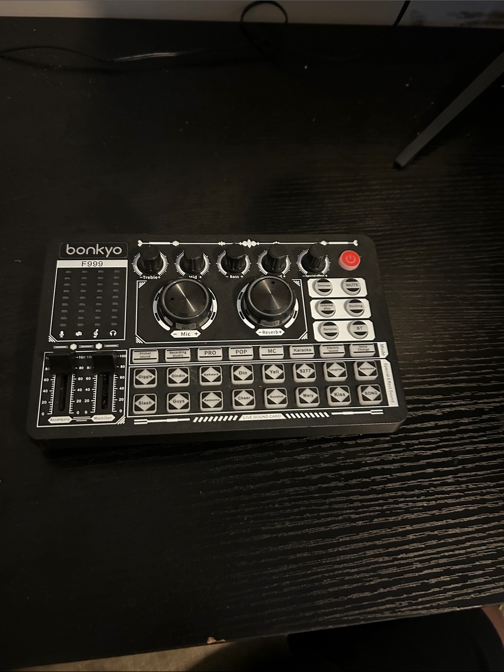 Bonkyo F999 Black Live Sound Card Mixer - Compact Audio Interface
